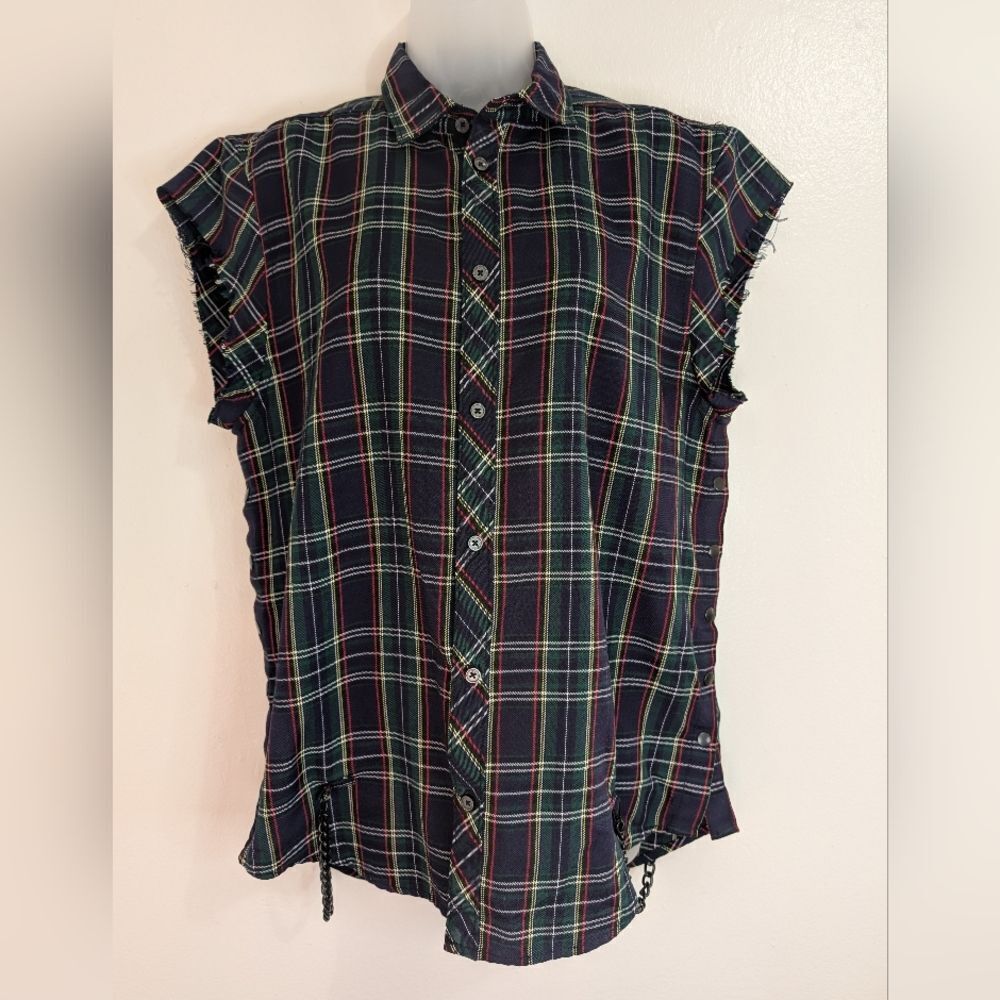 5cm Plaid 90s Grunge Dark Academia Punk Rock Top M
